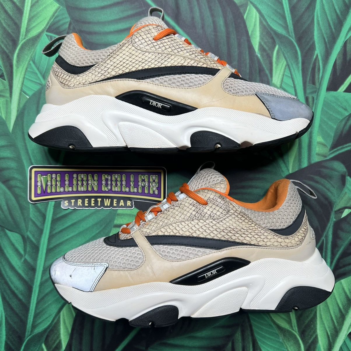 image of Christian Dior Monsieur x Dior B22 Reflective Python Sneaker ‘Beige Orange’ Sz- 8M/41Eu, Men's