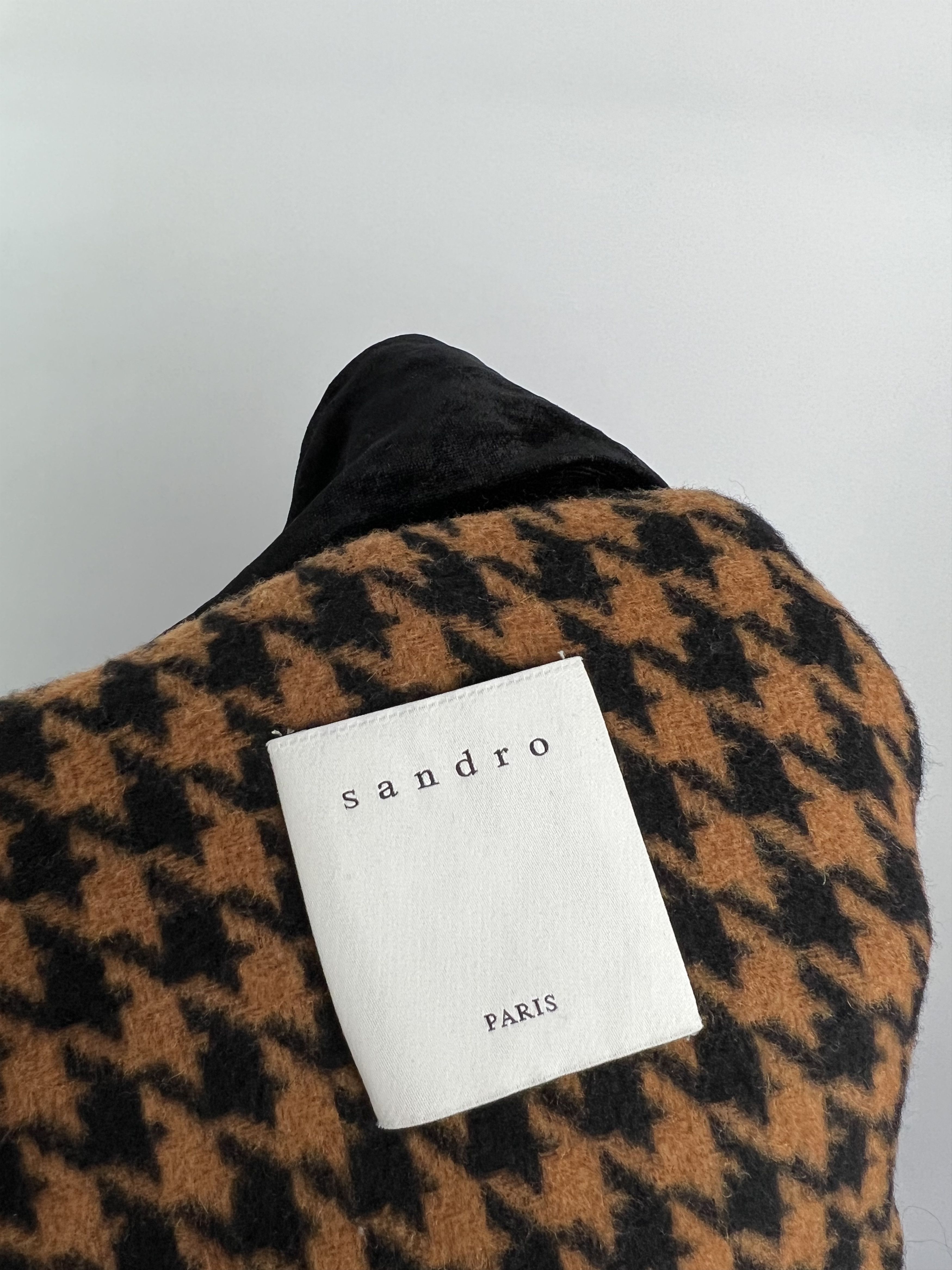 Sandro Women's Brown Black Wool Jacket Size 36