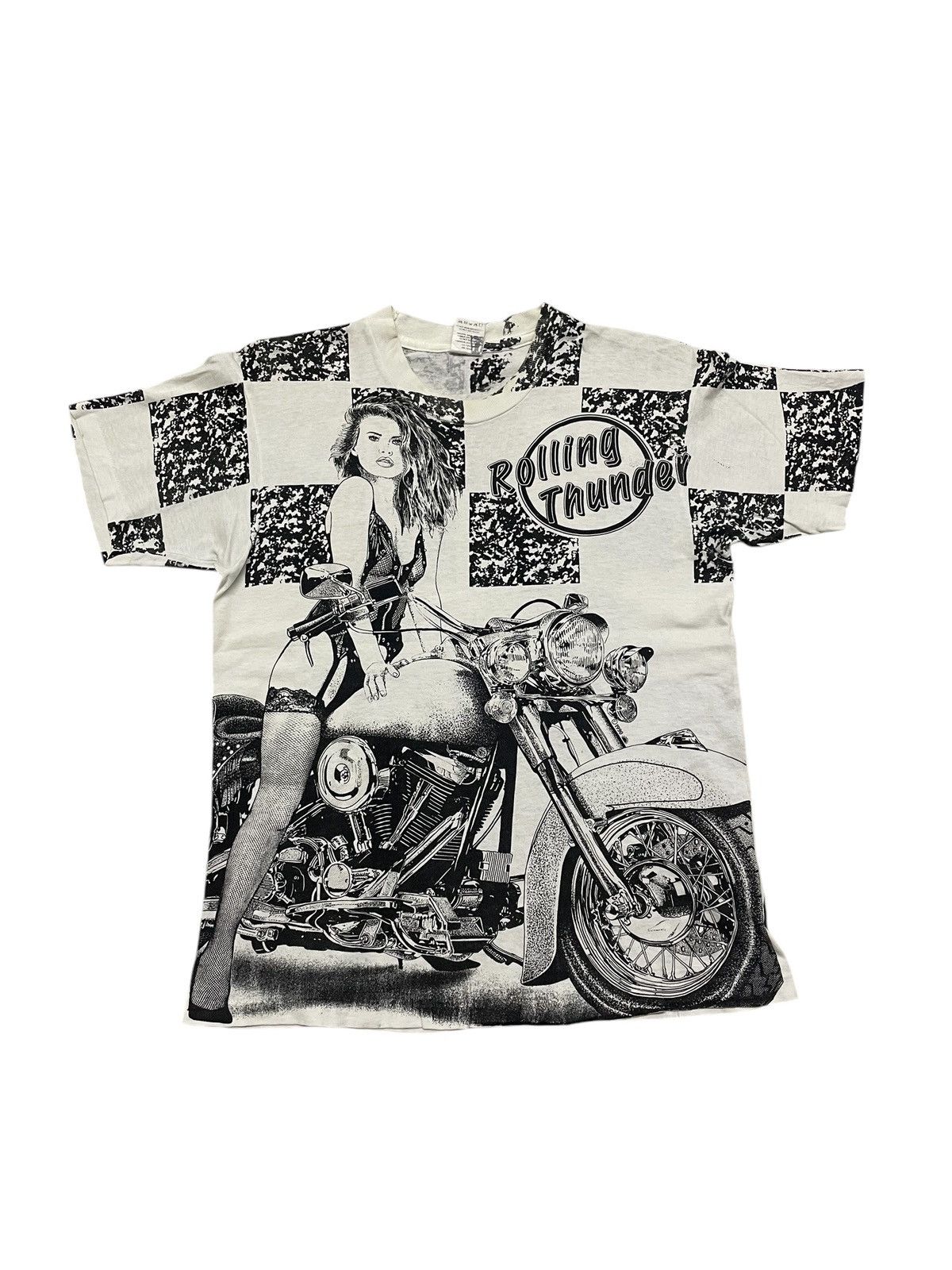 POP MAGAZINE × Vintage Vintage 90s Rolling Thunder Photo Tees T-shirt Size US L / EU 52-54 / 3 - 1 Thumbnail