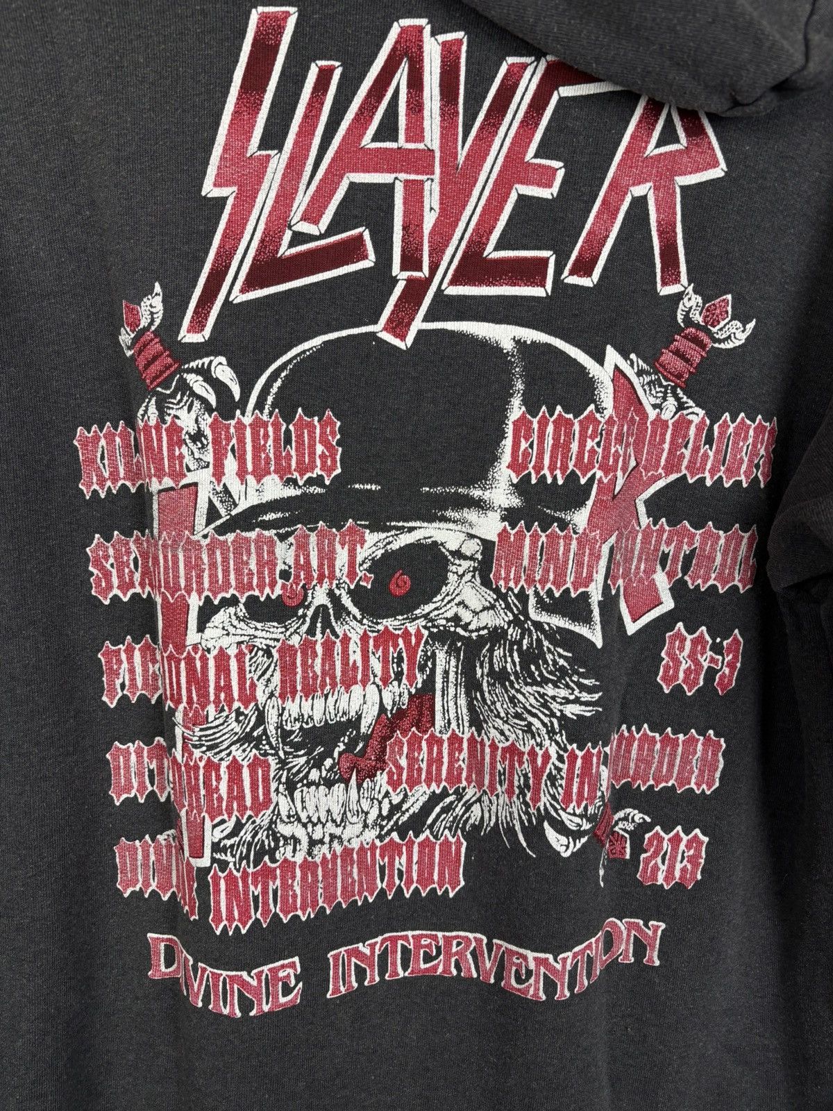 Band Tees 90s Slayer Divine Intervention 1994 Metal Band Hoodie ~M Size US M / EU 48-50 / 2 - 8 Thumbnail