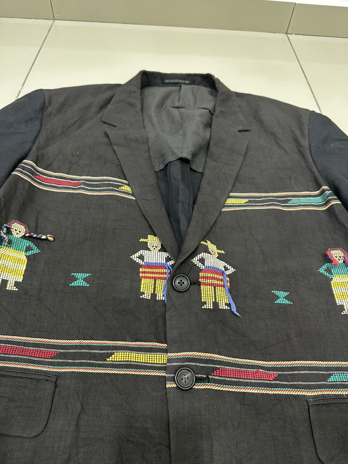 Yohji Yamamoto Rare Yohji Yamomoto Pour Homme SS92 Ethnic Embroidery Jacket Size US S / EU 44-46 / 1 - 6 Thumbnail