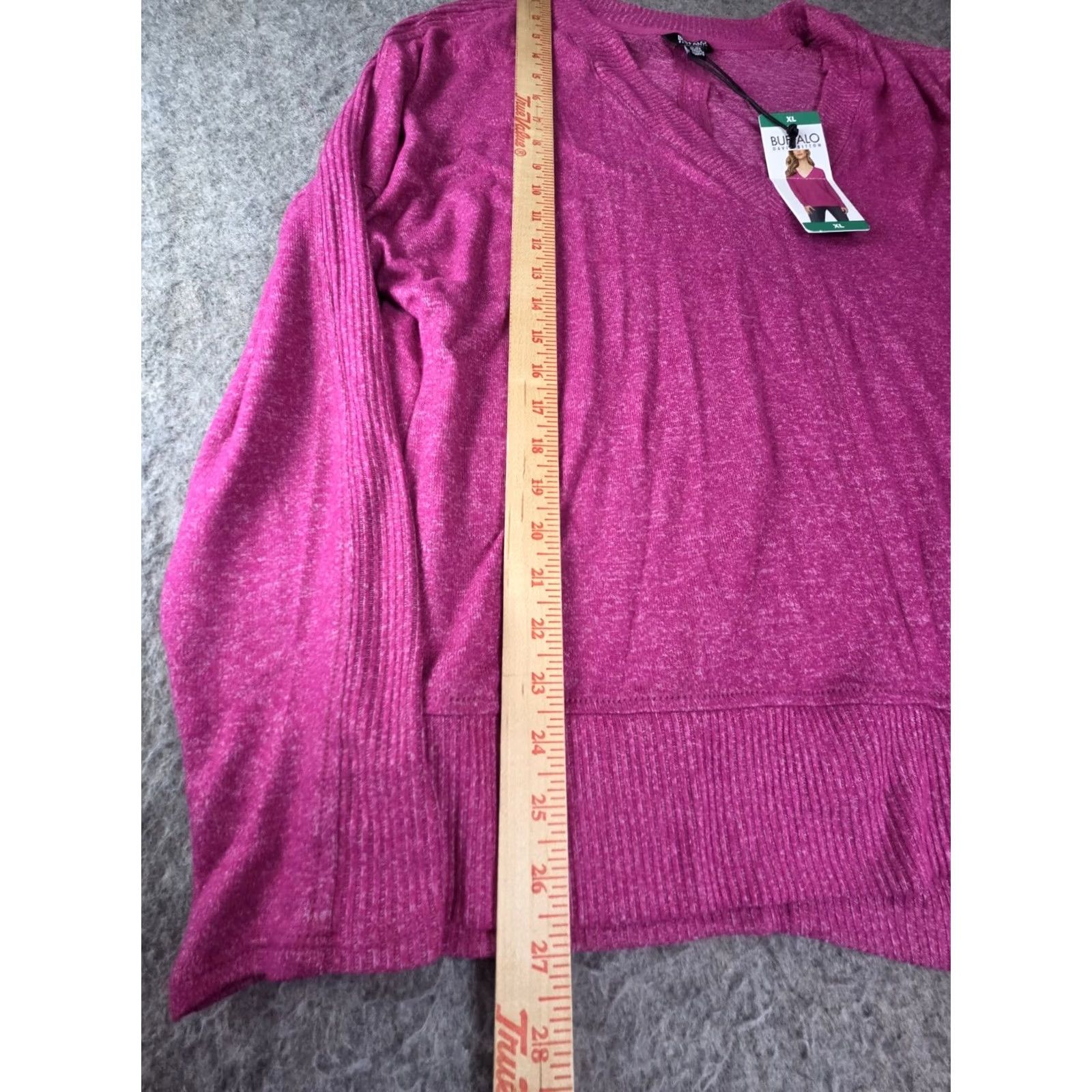 Vintage Buffalo Sweater Women XL Raspberry V-Neck Pullover Super Soft Cozy NWT David Bitton Size XL / US 12-14 / IT 48-50 - 6 Thumbnail