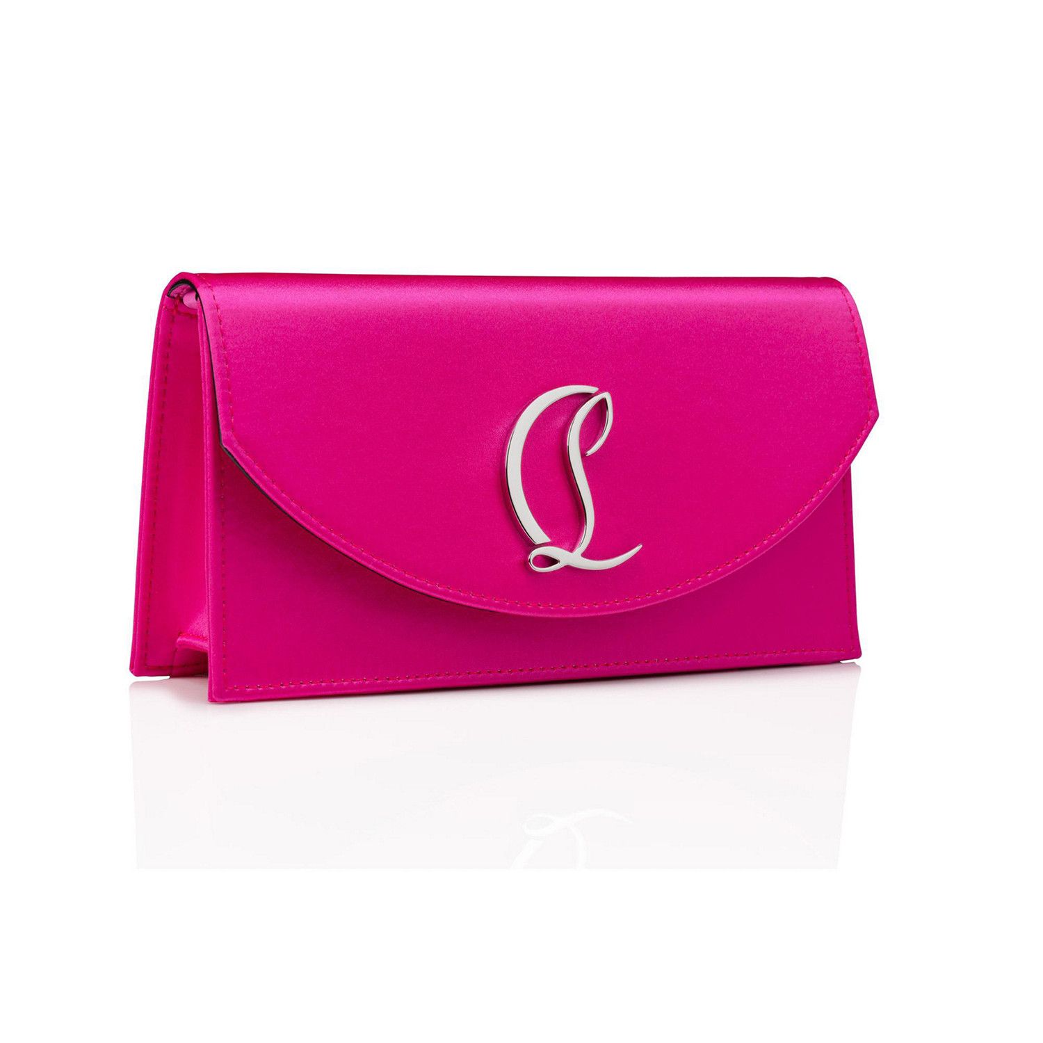 Christian Louboutin o1s1wg111124 Size: OS/ Loubi54 Crepe Clutch in Pink Size ONE SIZE - 3 Thumbnail