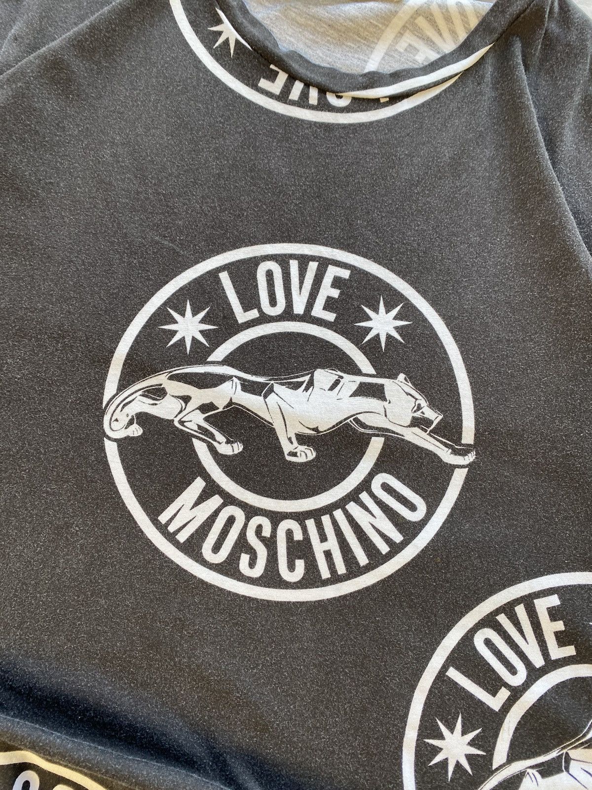 Designer × Moschino Rare Love Moschino Panther Multi logo Black T shirt Size US L / EU 52-54 / 3 - 6 Thumbnail