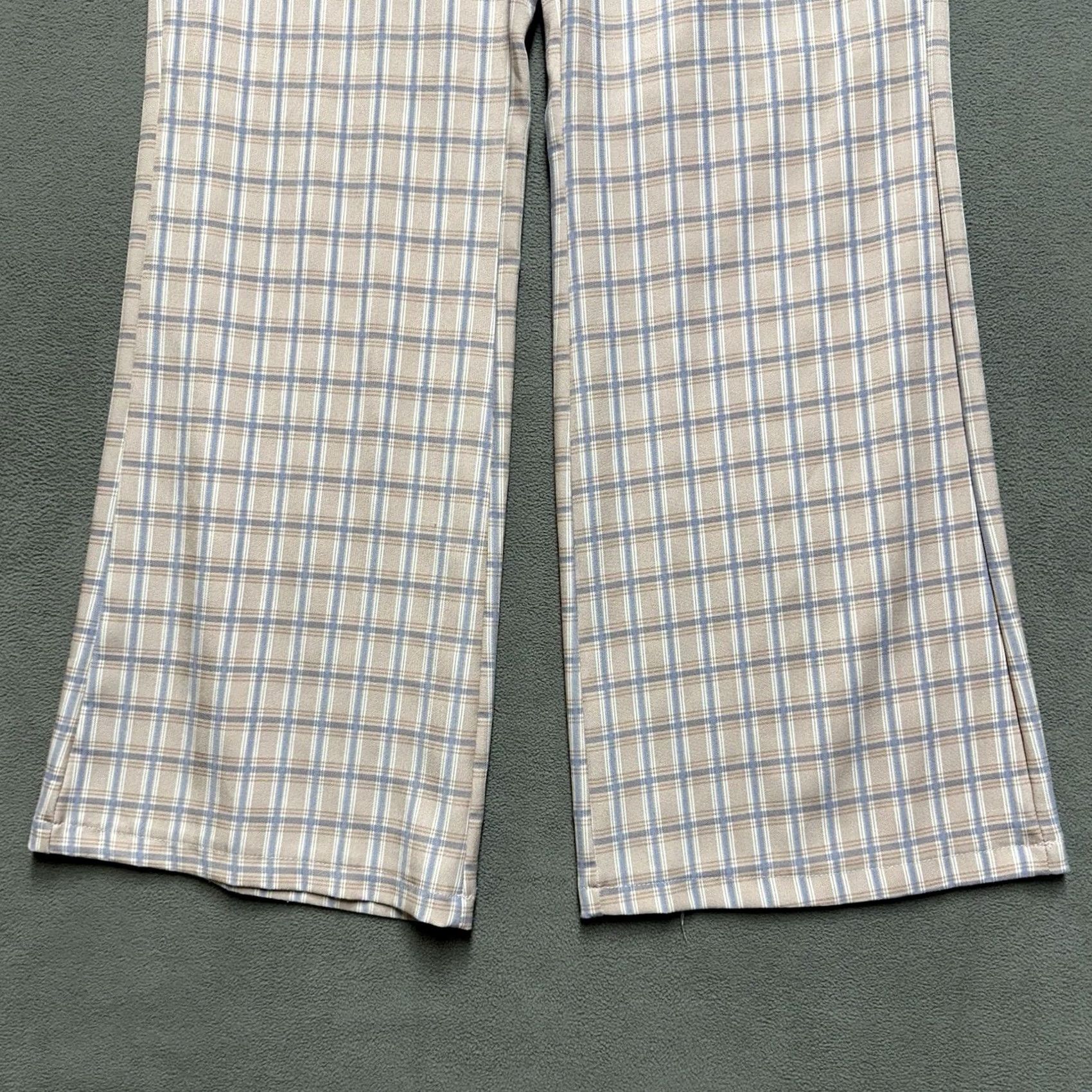 PRINCESS POLLY Princess Polly Pants Womens Size 10 Pink Plaid Flare Bootcut Wide Leg Stretch Trouser Size 32" / US 10 / IT 46 - 5 Thumbnail