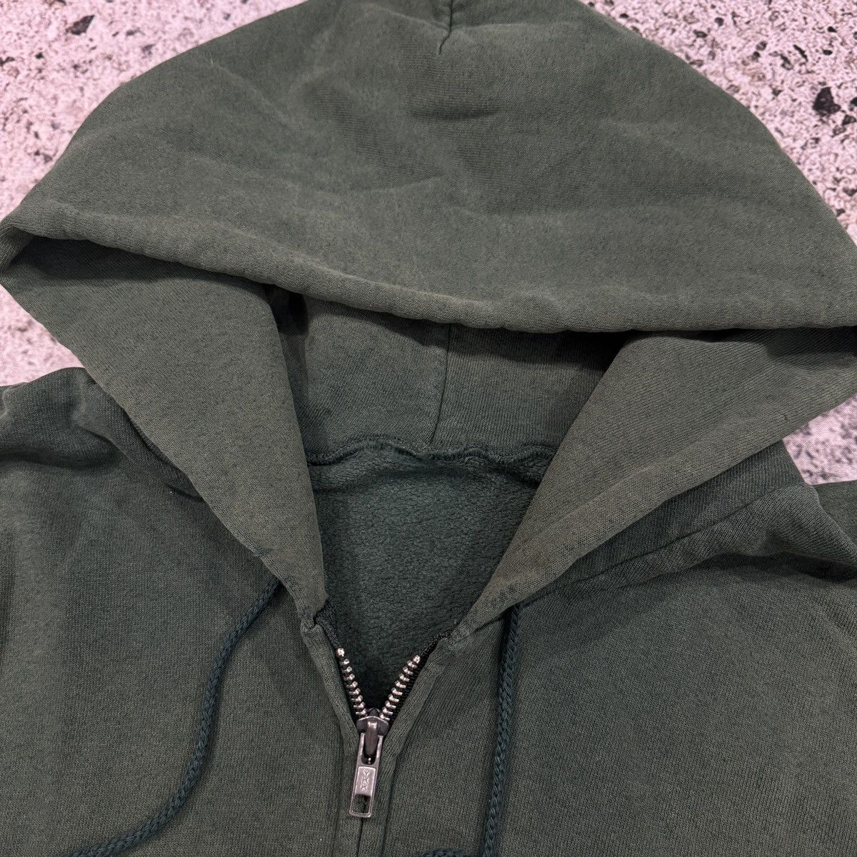 Vintage 90s Oversized Thrashed Faded Green Zip Up Hoodie ERD Grunge Size US XL / EU 56 / 4 - 8 Thumbnail