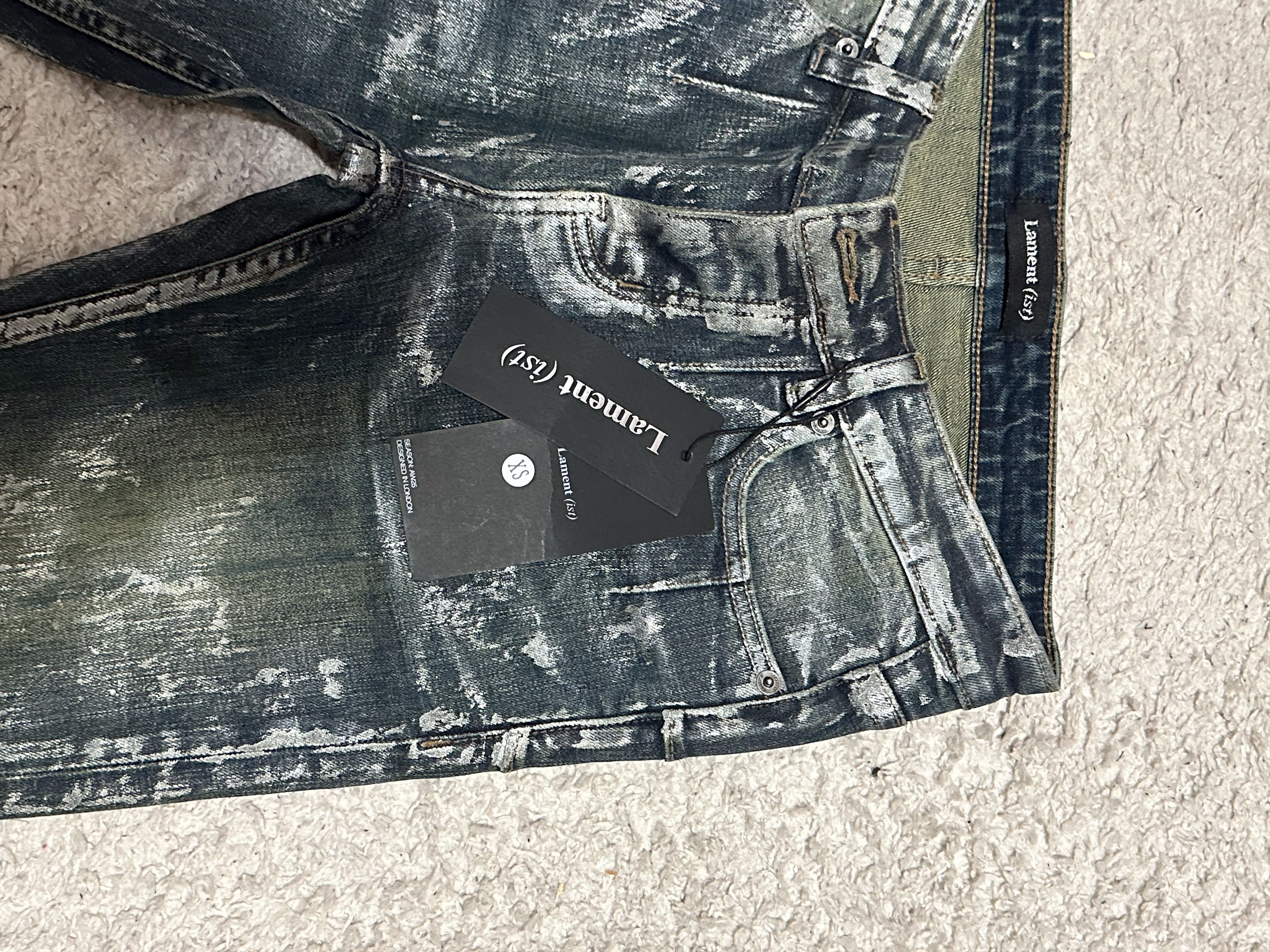 Other Lamentist - SKINNY BOOTCUT WAX WASHED JEANS IN INDIGO DENIM Size US 26 / EU 42 - 6 Thumbnail