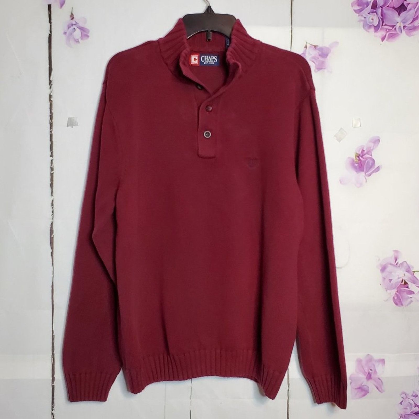 Chaps Chaps Button-Mock Heavyweight Knit Sweater L Size US L / EU 52-54 / 3 - 2 Thumbnail