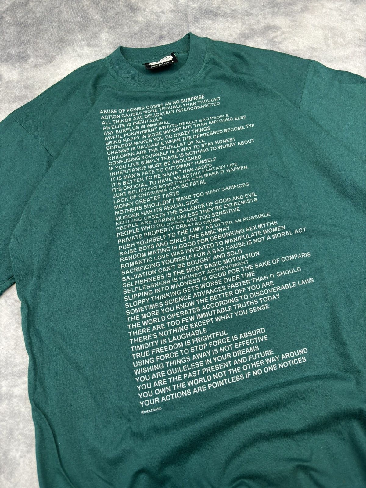Vintage JENNY HOLZER Abuse of Power Comes as No Surprise 90s Size US L / EU 52-54 / 3 - 2 Thumbnail
