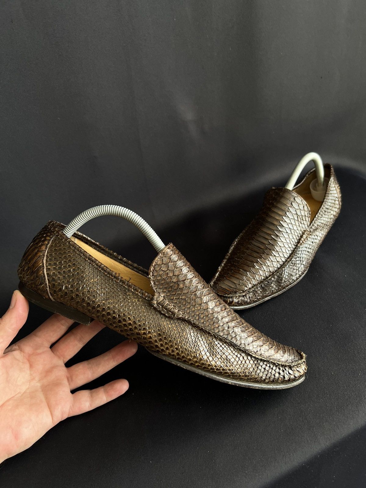 Dolce & Gabbana Men's Shoes Snake Skin Brown Size US 7