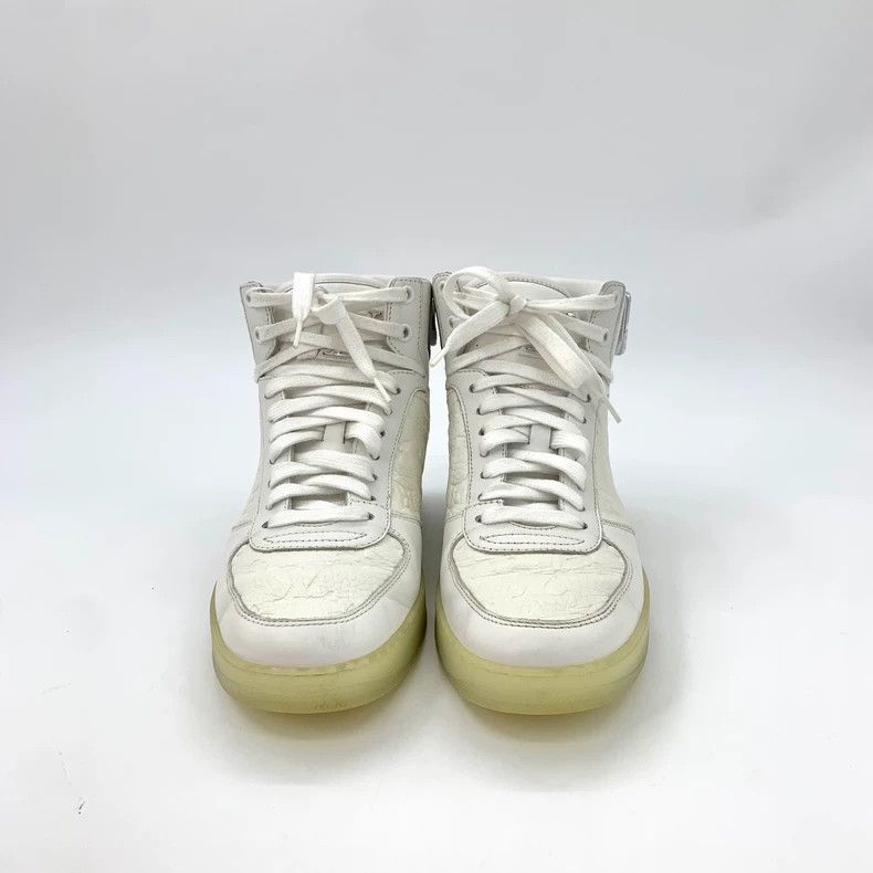 Louis Vuitton Louis Vuitton White Silver Tail Lace-Up Casual High Top Sh Size US 7 / EU 40 - 3 Thumbnail