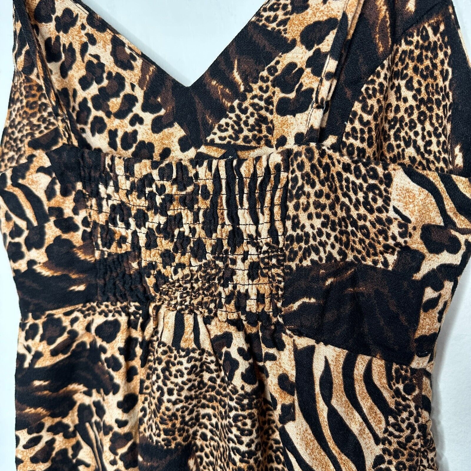 Urban Outfitters Urban Outfitters leopard V Neck Spaghetti Tulip Hem Dress S Size S / US 4 / IT 40 - 6 Thumbnail