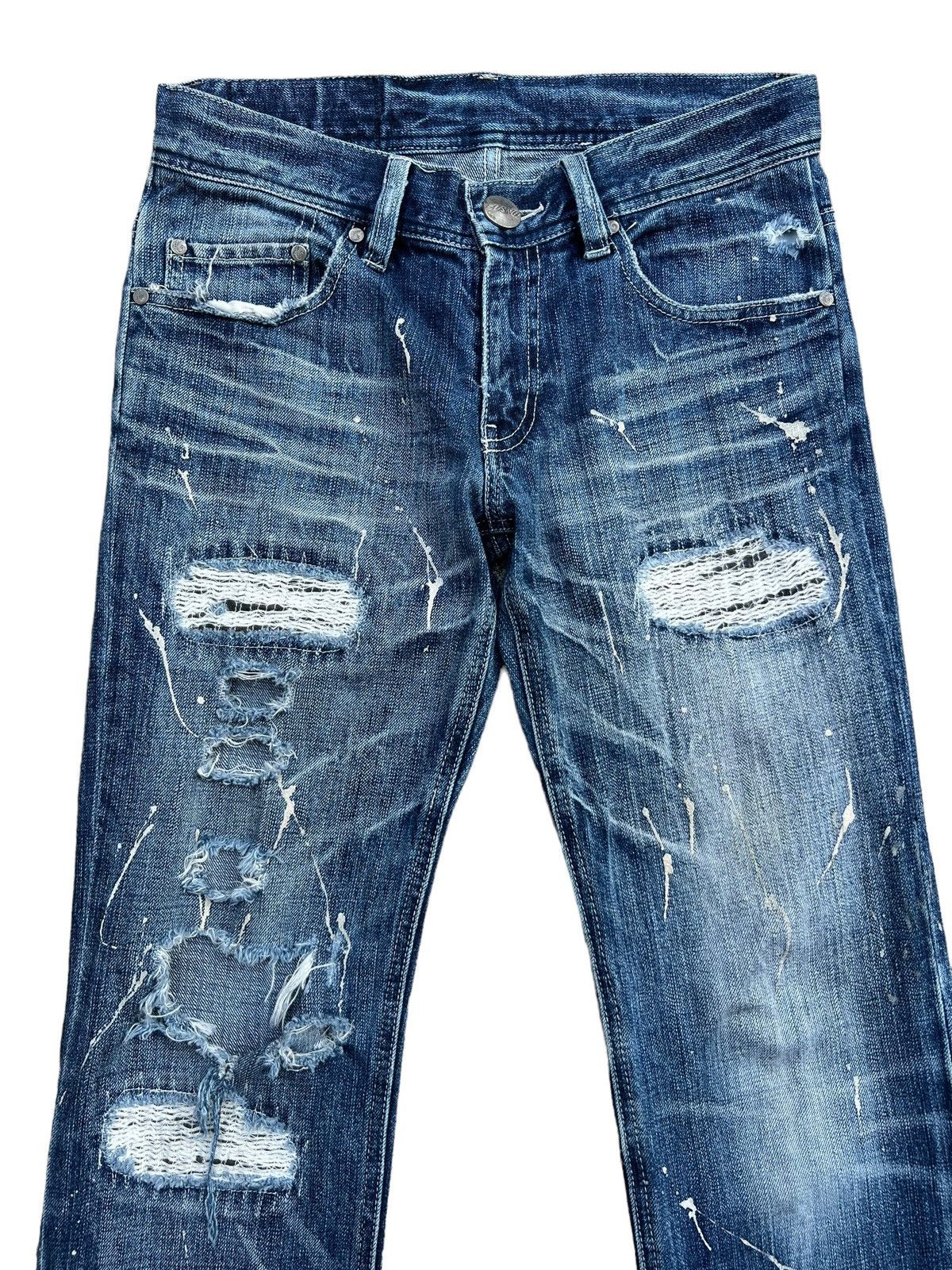 Japanese Brand Casva Distressed Straight Cut Thrash Denim Jeans 31x30 Size US 30 / EU 46 - 4 Thumbnail