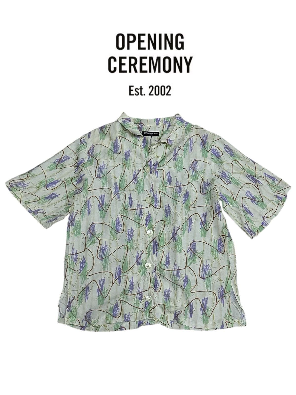 Opening Ceremony Painting 100% Rayon Button Up