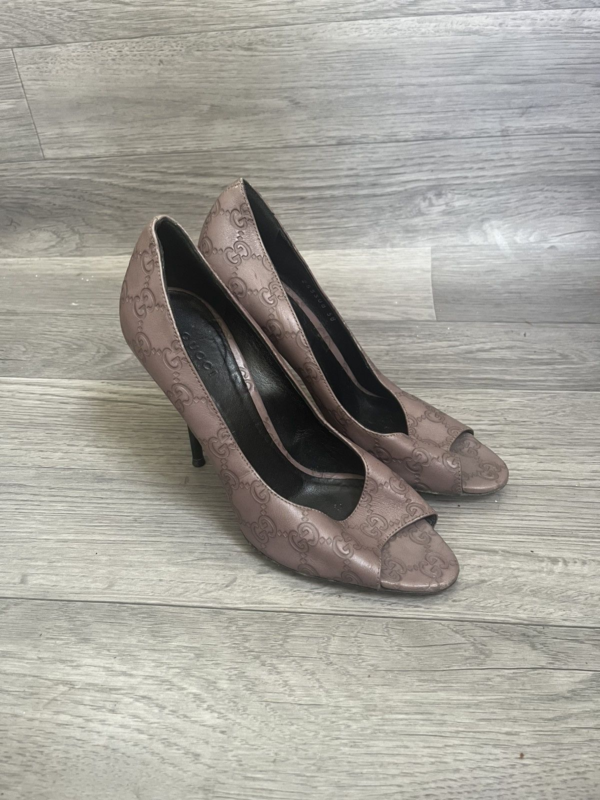 Gucci Gucci gg monogram open toe heel sz 38 Size US 8 / IT 38 - 4 Thumbnail