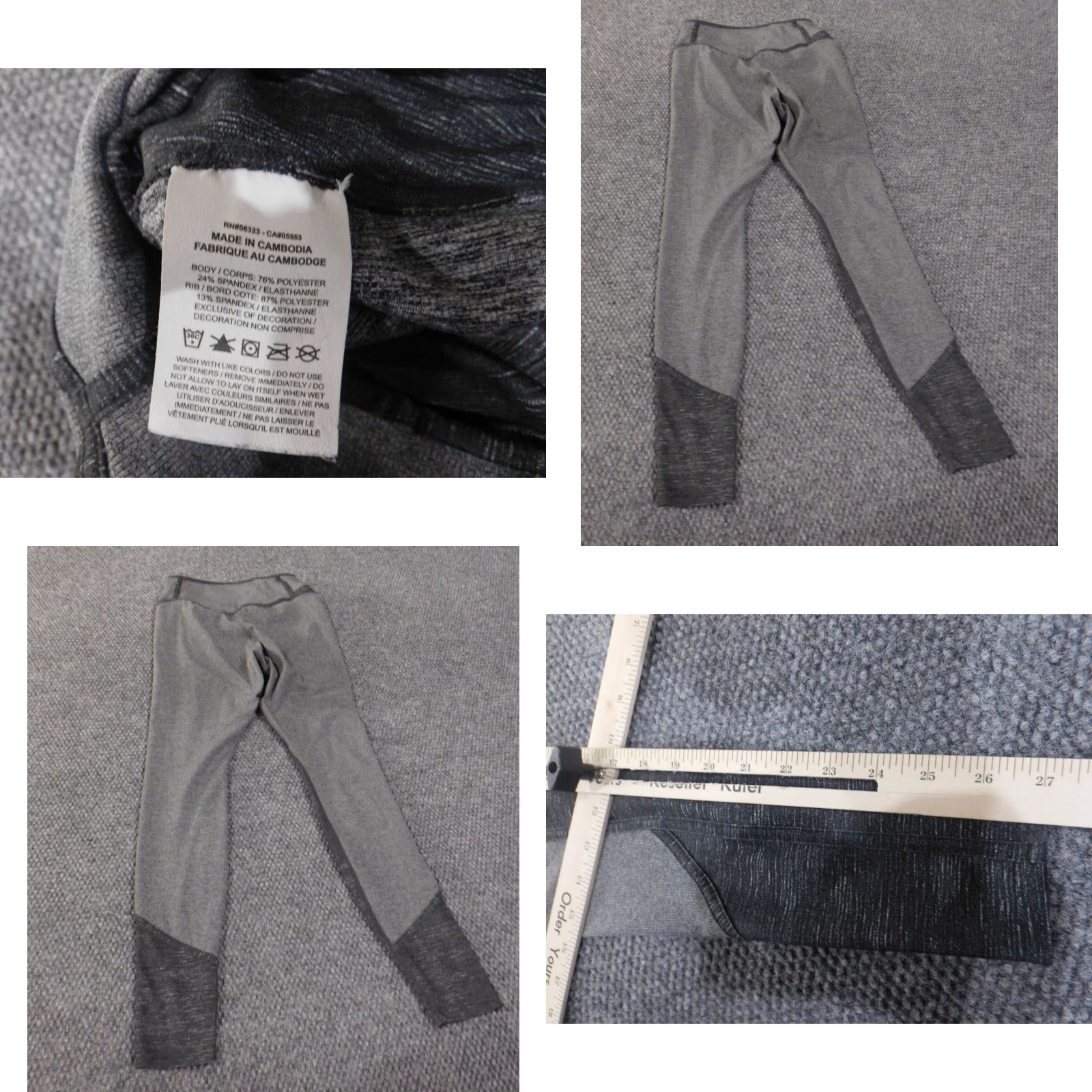 Nike Nike Leggings Women XS Dri-FIT Gray Pull On Stretch Run Active Performance Size 40" / US 18 - 8 Thumbnail