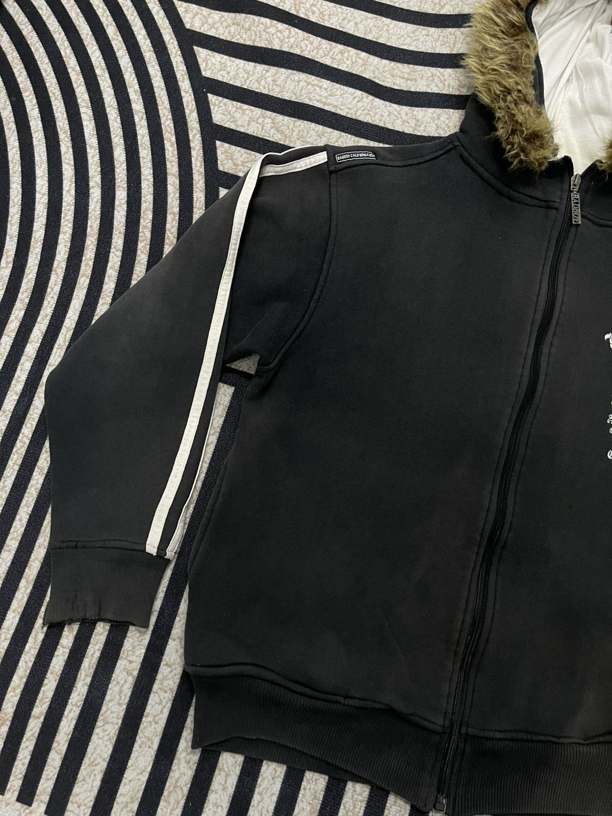 Japanese Brand 2000s BAD BOY FUR HOODIE ZIPPER SUN FADED DISTRESSED Size M / US 6-8 / IT 42-44 - 5 Thumbnail