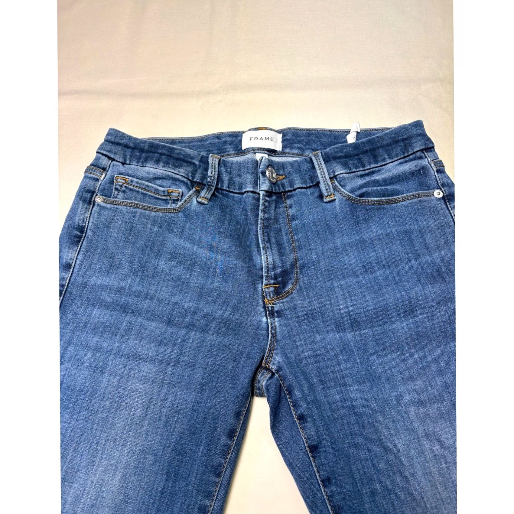 Frame FRAME Le Garcon Slim Boyfriend Jeans Blue LGJW865 W27 L28 Size 24" / US 00 / IT 34 - 2 Thumbnail