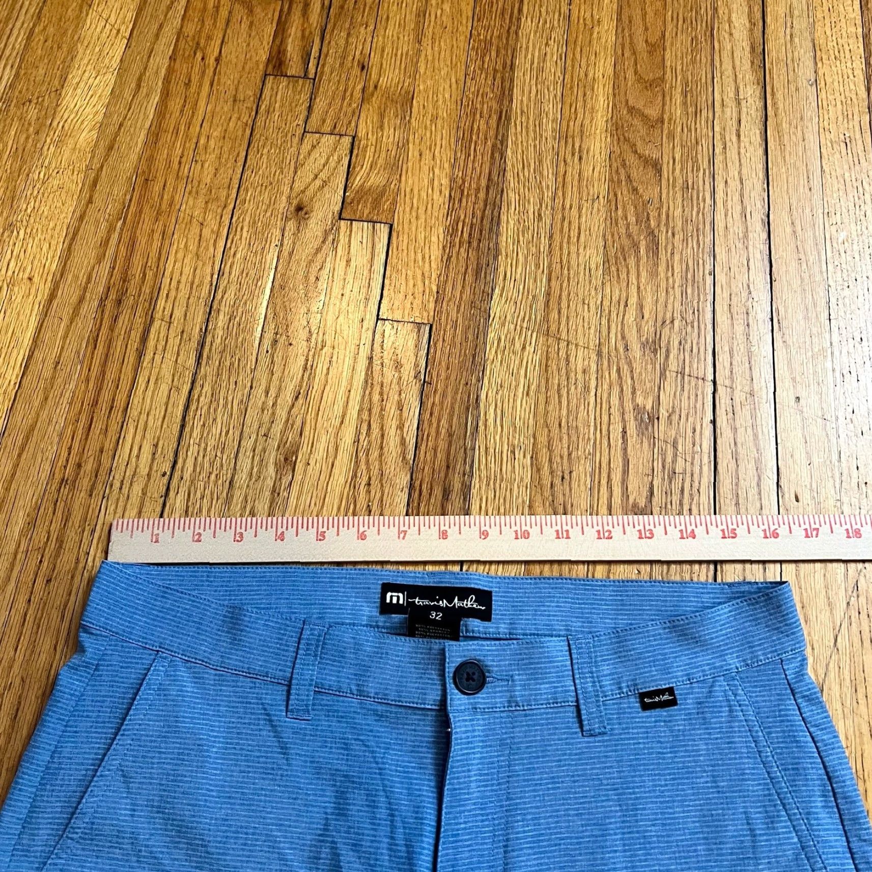 TravisMathew Travis Mathew Shorts Mens 32 Blue Performance Golf Stretch Flat Front Chino Athletic Casual Regular Men Size US 32 / EU 48 - 6 Thumbnail