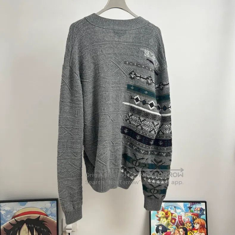 Hermes Hermes Gray Cashmere Jacquard Knit Sweater Size XL / US 12-14 / IT 48-50 - 2 Thumbnail