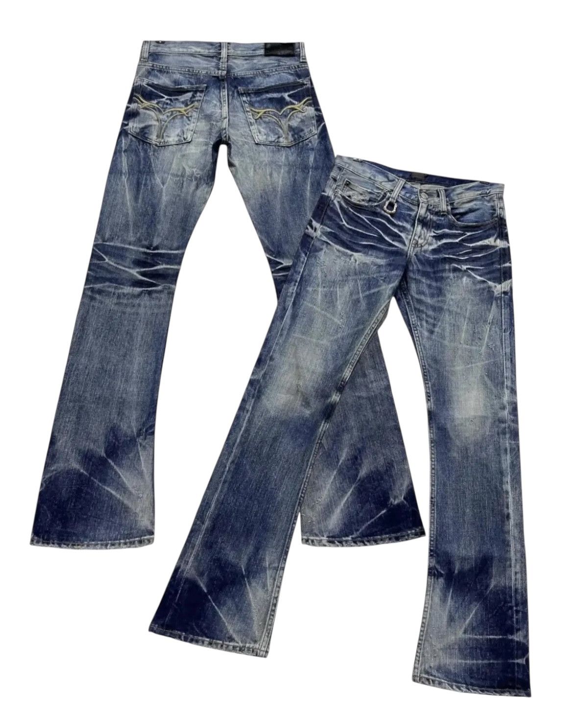 JACKROSE FYE🔥90’s JACKROSE Tribal Embroidery Punk Whiskered Flare💥 Size US 28 / EU 44 - 1 Thumbnail