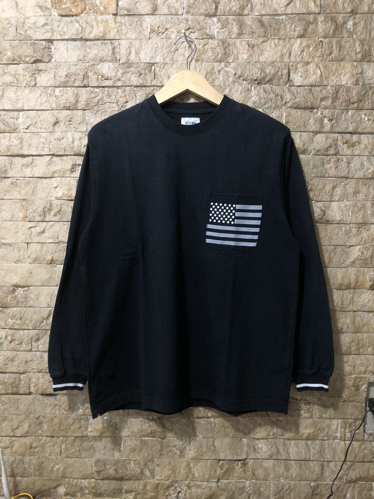 Beams Plus × Japanese Brand × Vintage Vintage Beams USA Flag Long Sleeve Size US M / EU 48-50 / 2 - 1 Thumbnail