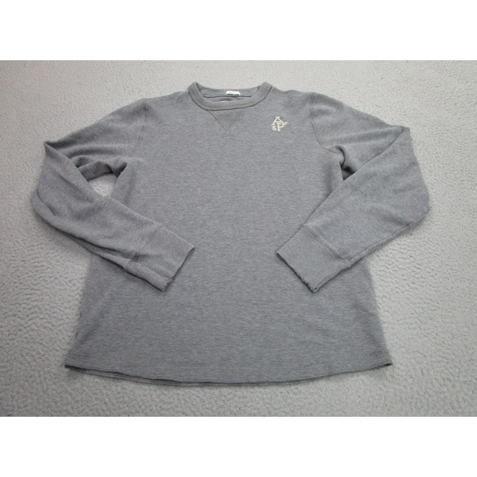 Abercrombie & Fitch VINTAGE Abercrombie & Fitch Shirt Mens 2XL Muscle Waffle-Knit Thermal Gray Crew Neck Pullover Sweater Mens Size US XXL / EU 58 / 5 - 2 Thumbnail