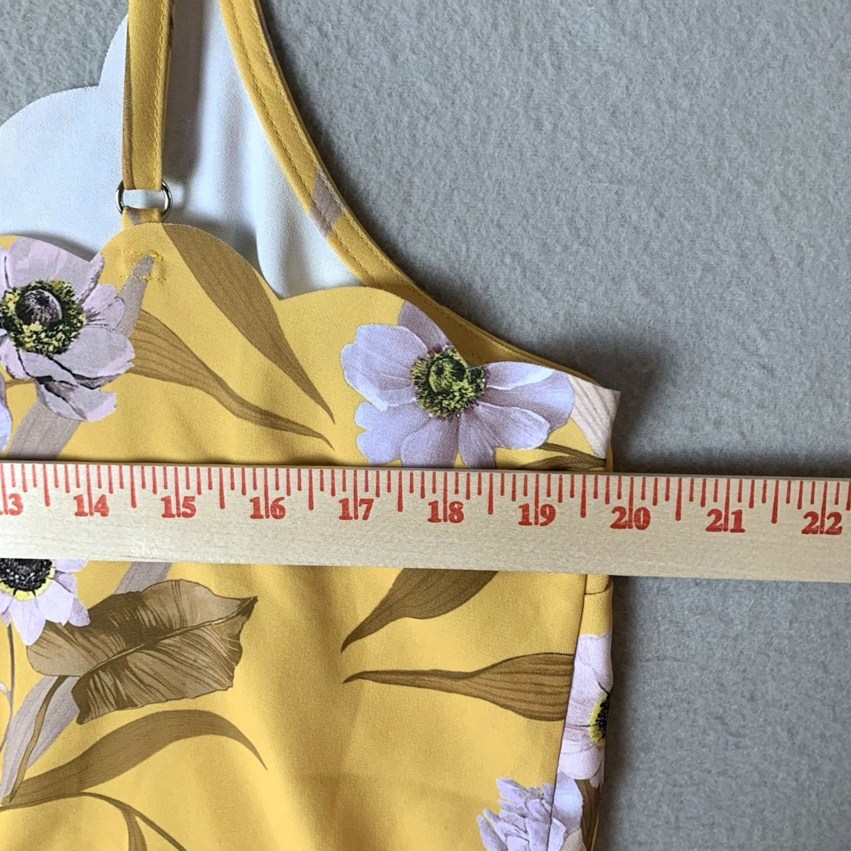 Ted Baker Ted Baker Top Womens Size 5 Yellow Floral Cabana Printed Cami Scalloped Size S / US 4 / IT 40 - 6 Thumbnail