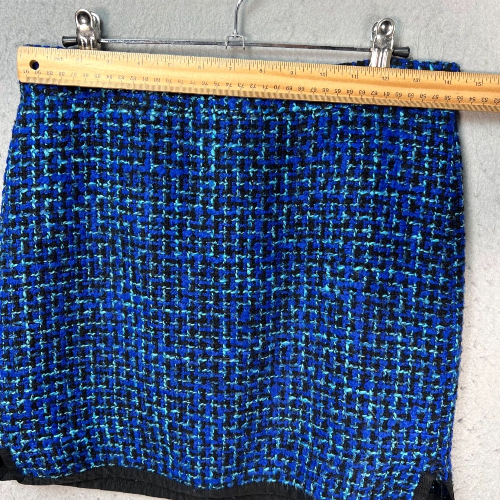 J.Crew J. Crew Skirt Womens 0 Tweed Mini Blue Black Wool Blend Textured Wool Blend Casual Business Short Lined Vintage No Mens Womens Size 25" / US 0 / IT 36 - 5 Thumbnail