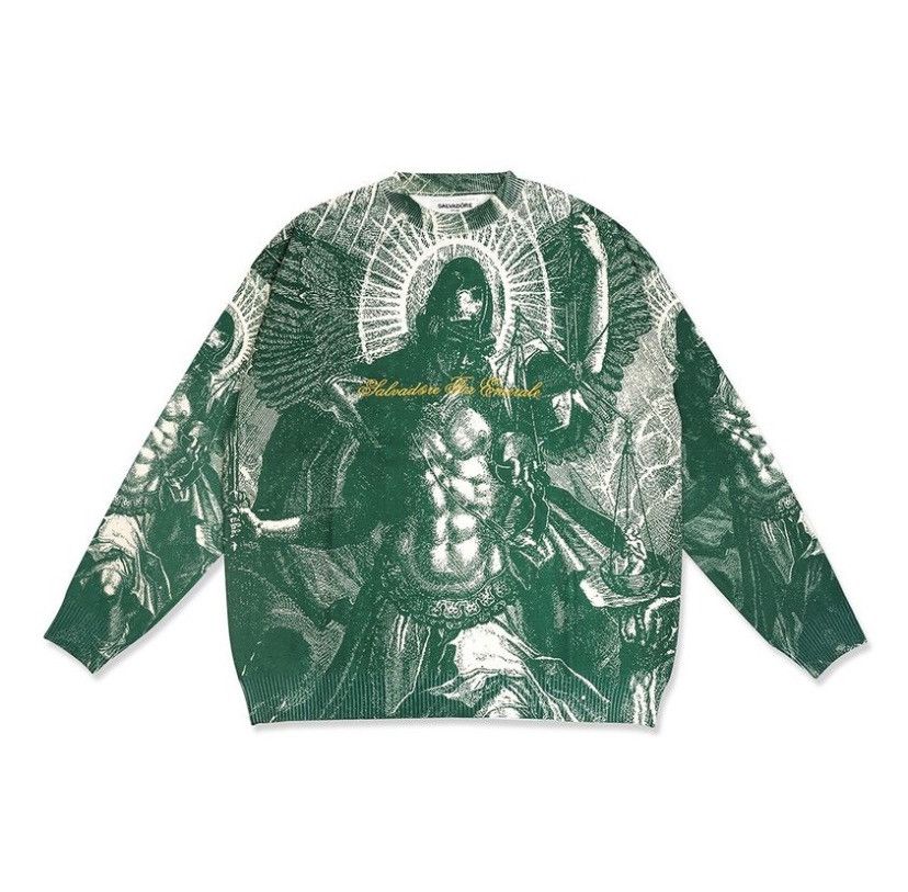 image of Emerale (Sun Miguel Arcangel Crewneck Sweater Knit) in Green, Men's (Size XL)