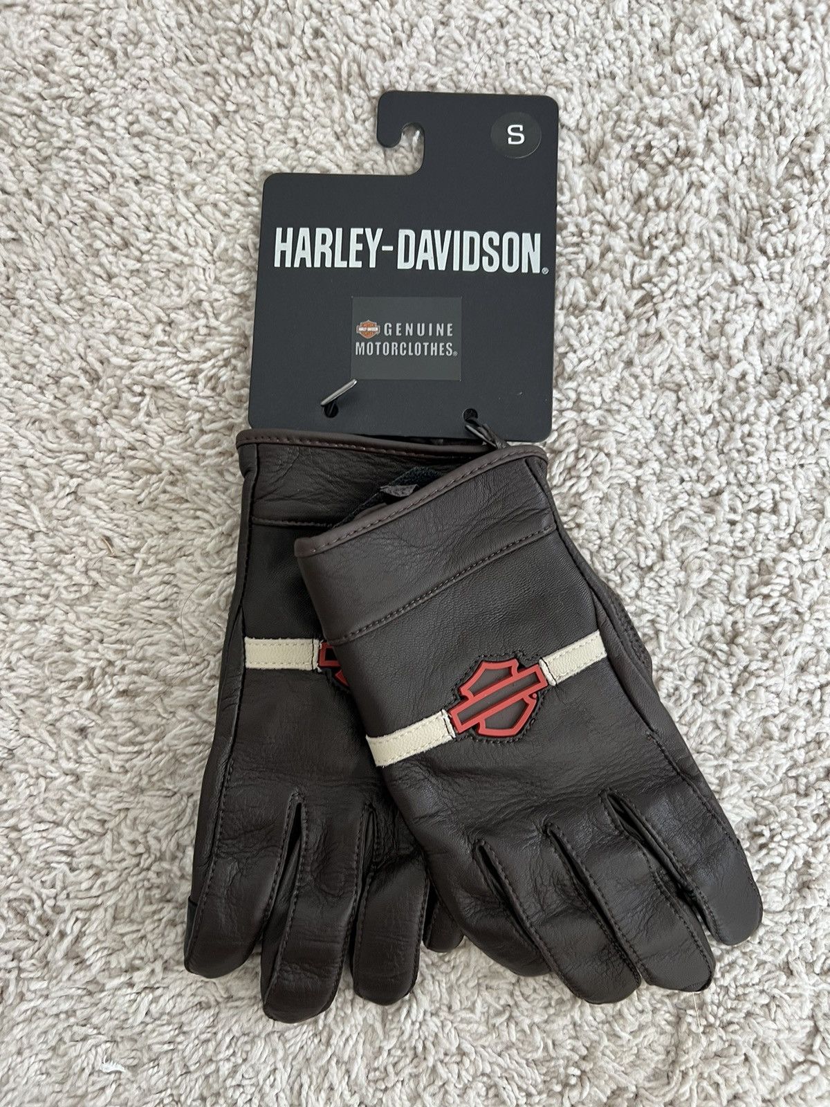 Harley Davidson Harley Davidson Brown Leather Glove Victory Lane Full Finger Size ONE SIZE - 2 Thumbnail