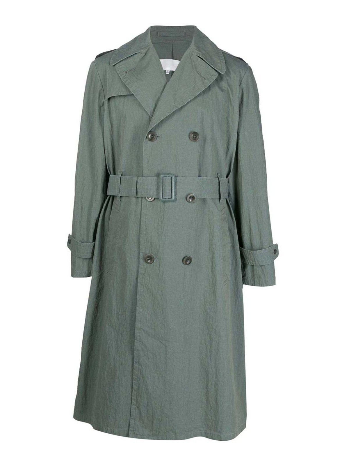o1y1124 Double-Breasted Trench Coat in Light Green