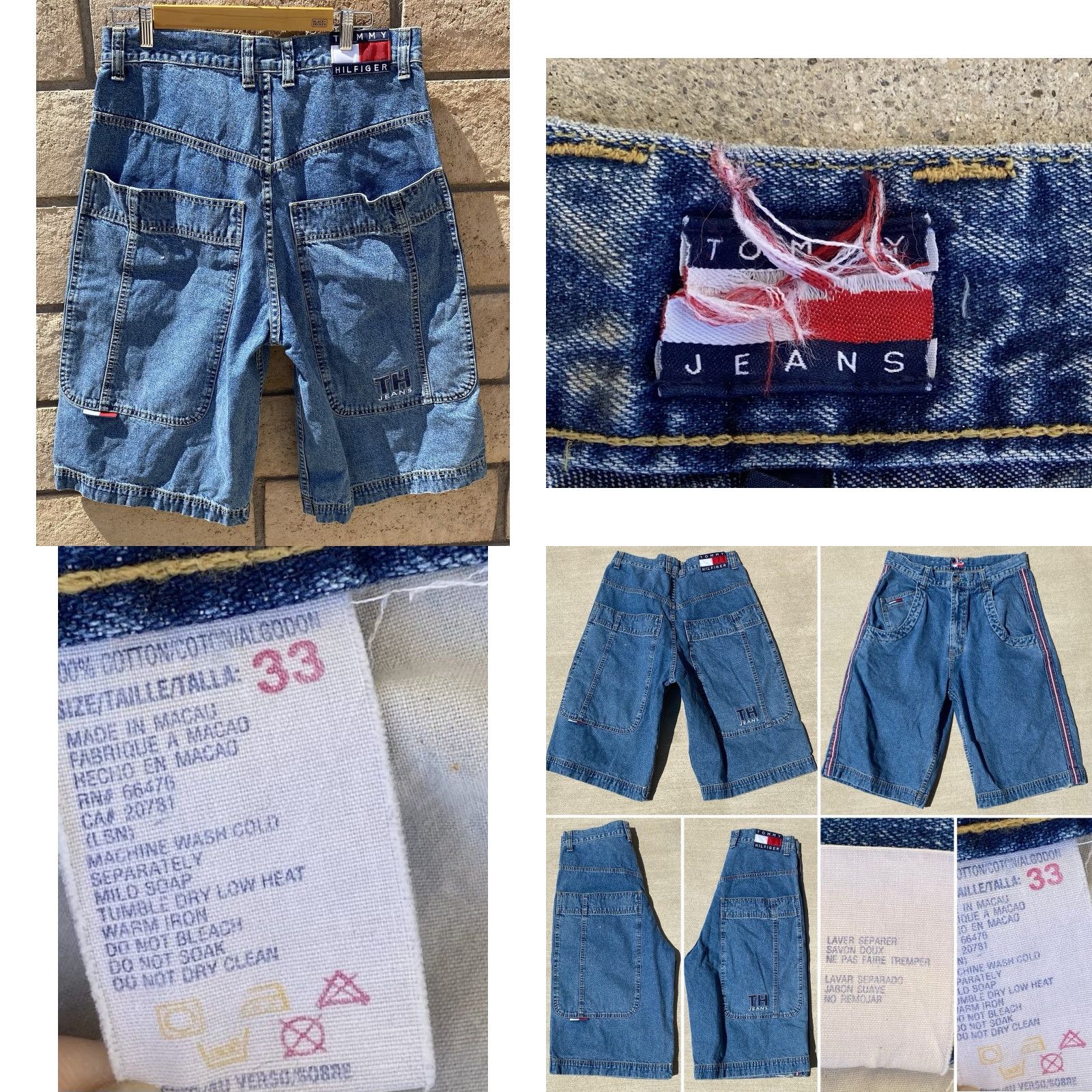 Tommy Hilfiger VINTAGE Tommy Hilfiger 90s Y2K Style Loose Baggy Skate Denim Jean Shorts Mens 33 Size US 33 - 9 Thumbnail