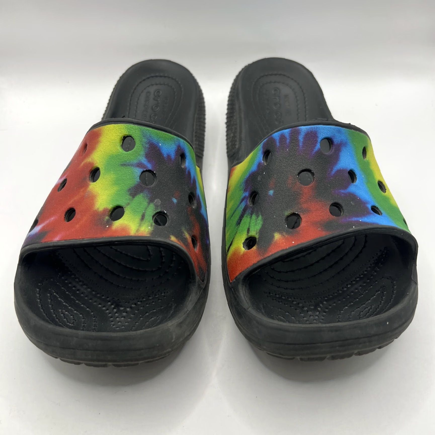 Crocs Crocs Classic Slide Mens Womens 7 9 Tie Dye Multicolor Comfort Slip Ons Casual Sandal Open Toe Rubber Slip On Tie Dye Multicolor Crocs Classic Slide Size US 7 / IT 37 - 2 Thumbnail
