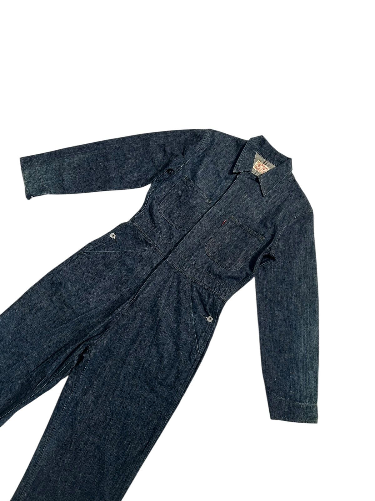 Evisu × Vintage RARE!!! Vintage Evisu Japan Seagull Blue Denim Coverall Size US 38 / EU 54 - 13 Thumbnail