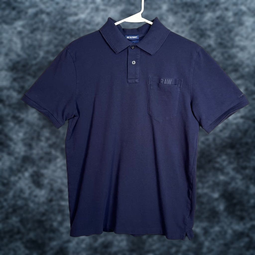 Vintage G-Star Raw Polo Shirt Mens Medium Blue 100% Cotton Short Sleeve Shirt Mens M Blue Polo Shirt Size US M / EU 48-50 / 2 - 1 Thumbnail