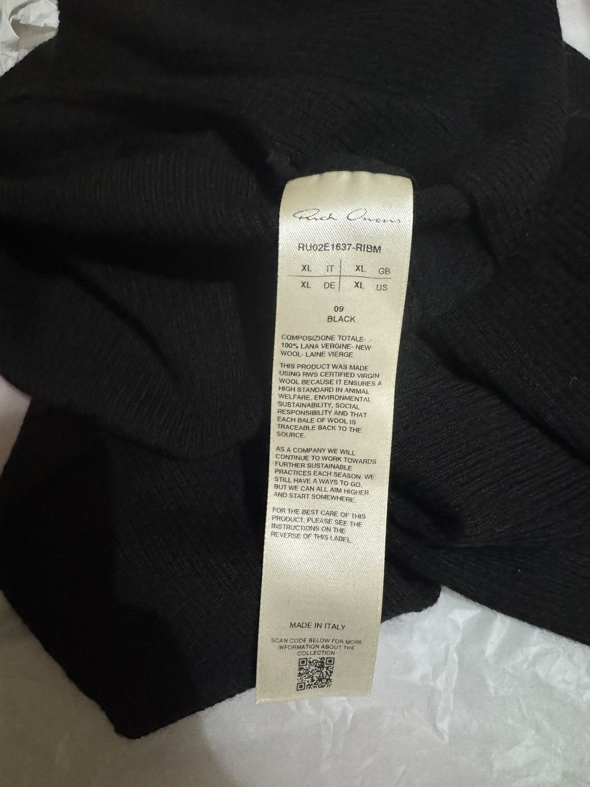 Rick Owens RO Concordians Ribbed Round Neck Sweater Size US XL / EU 56 / 4 - 4 Thumbnail