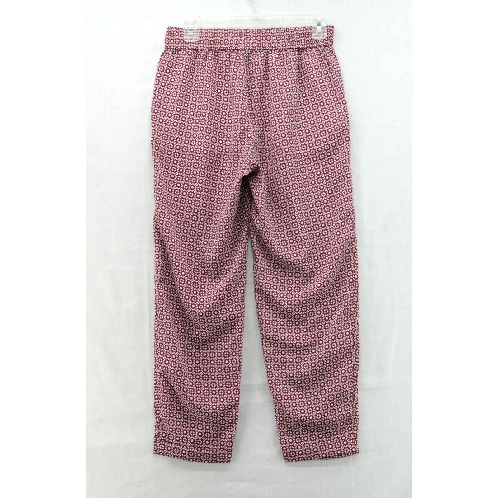 J.Crew J.CREW Lounge Pants Womens 4 Red Geometric Cropped Cuffed Elastic Waist relaxed Pants Women Red Geometric Cropped Lounge Pants 4 Womens Size 27" / US 4 / IT 40 - 4 Thumbnail