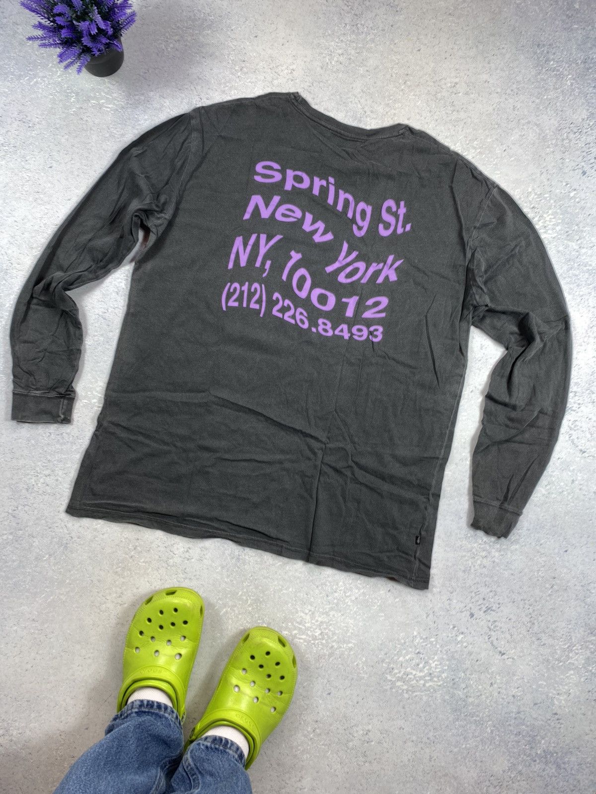 Stussy Stussy men’s black Longsleeve T-shirt with Big Logo Size US XL / EU 56 / 4 - 6 Thumbnail