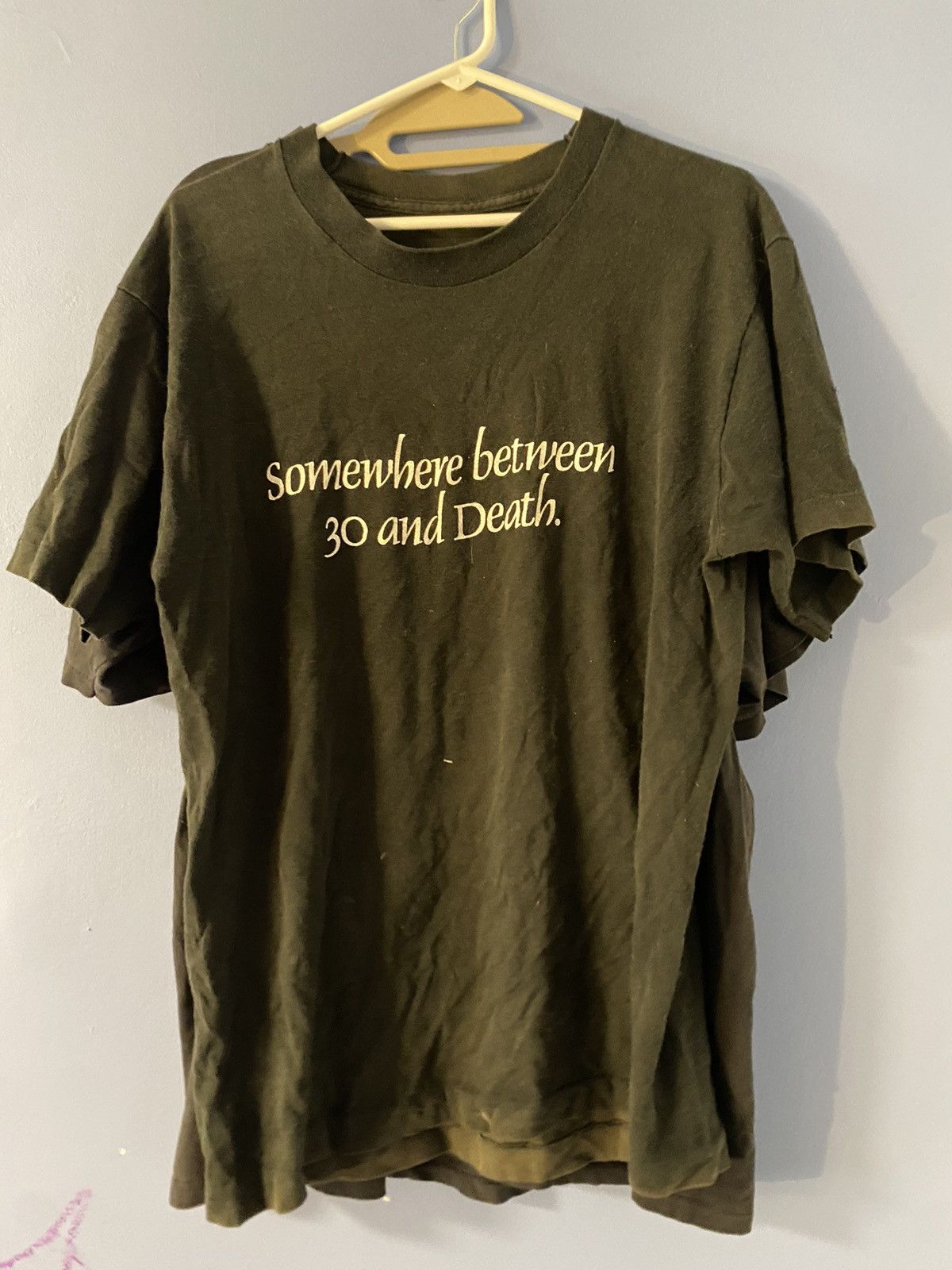 Japanese Brand × Vintage Funny vintage “somewhere between 30 and death” t shirt Size US XL / EU 56 / 4 - 1 Thumbnail
