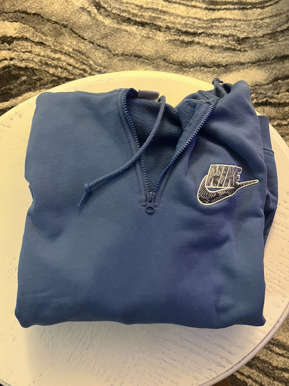 image of Nike Supreme Collab Hoodie in Blue, Men's (Size XL)