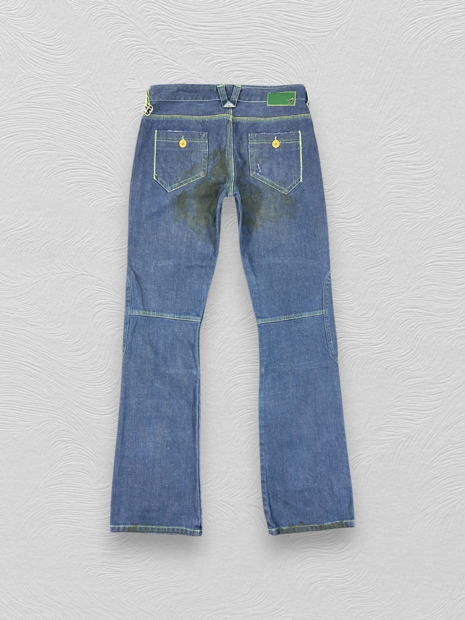Japanese Brand Dirty Blue 55 DSL Flare Jeans 29x31.5 Denim - JN3257 Size US 29 - 2 Thumbnail