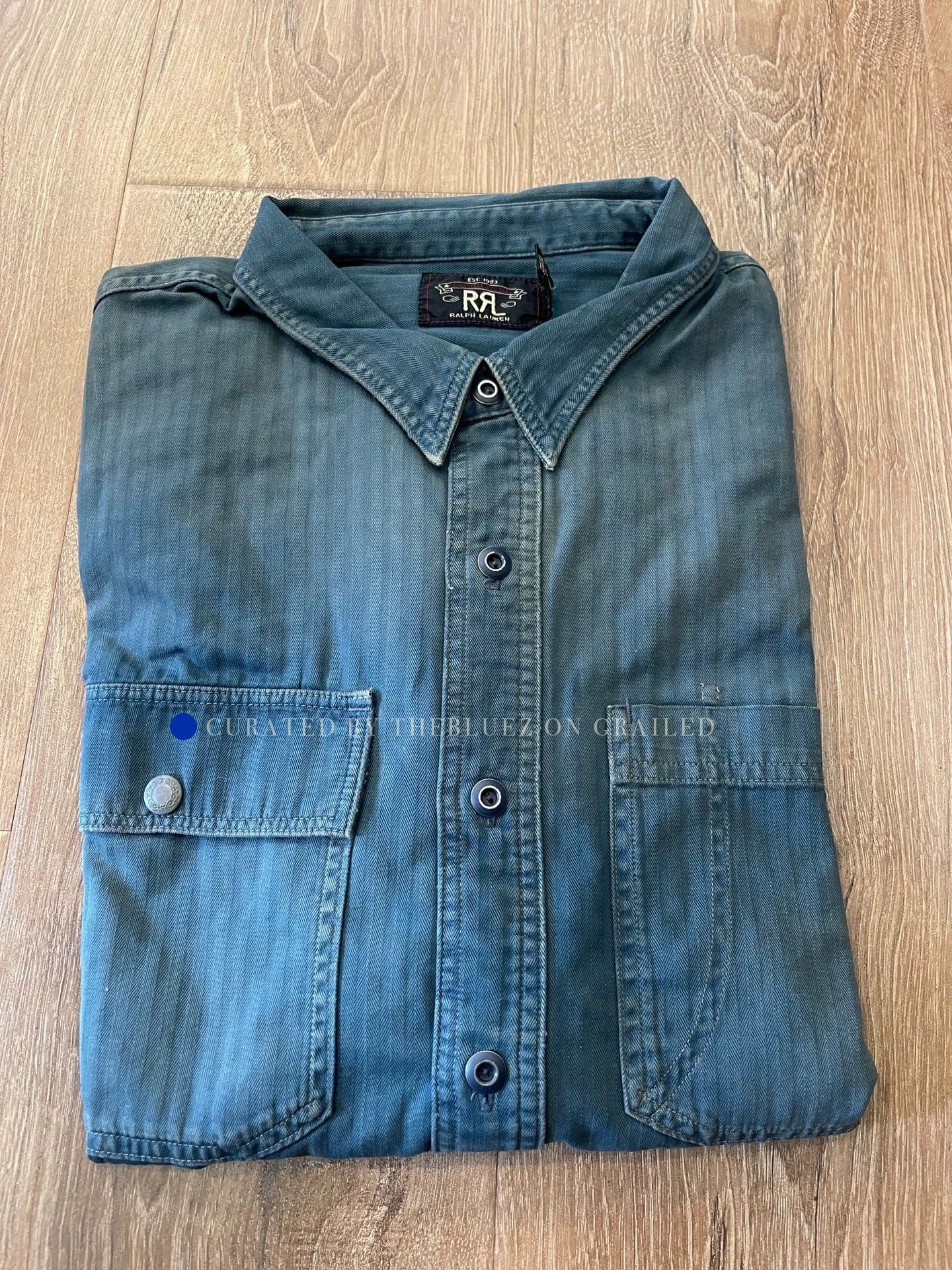 RRL Ralph Lauren New Work Shirt in Pale Lake Blue XL Size US XL / EU 56 / 4 - 1 Thumbnail