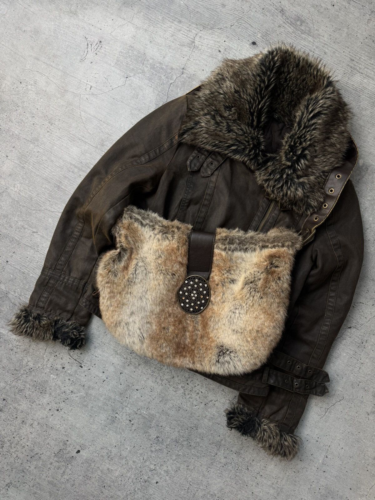 If Six Was Nine Vtg Japan if six was nine Style Fur bag with handles Y2K Size ONE SIZE - 3 Thumbnail