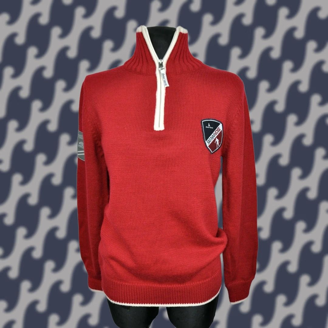 Vintage ASNES OF NORWAY Sweater Women's Red L Pullover Knit 50% Wool 50% Acrylic High Neck Long Sleeve Casual Vintage No N/A Size L / US 10 / IT 46 - 1 Thumbnail