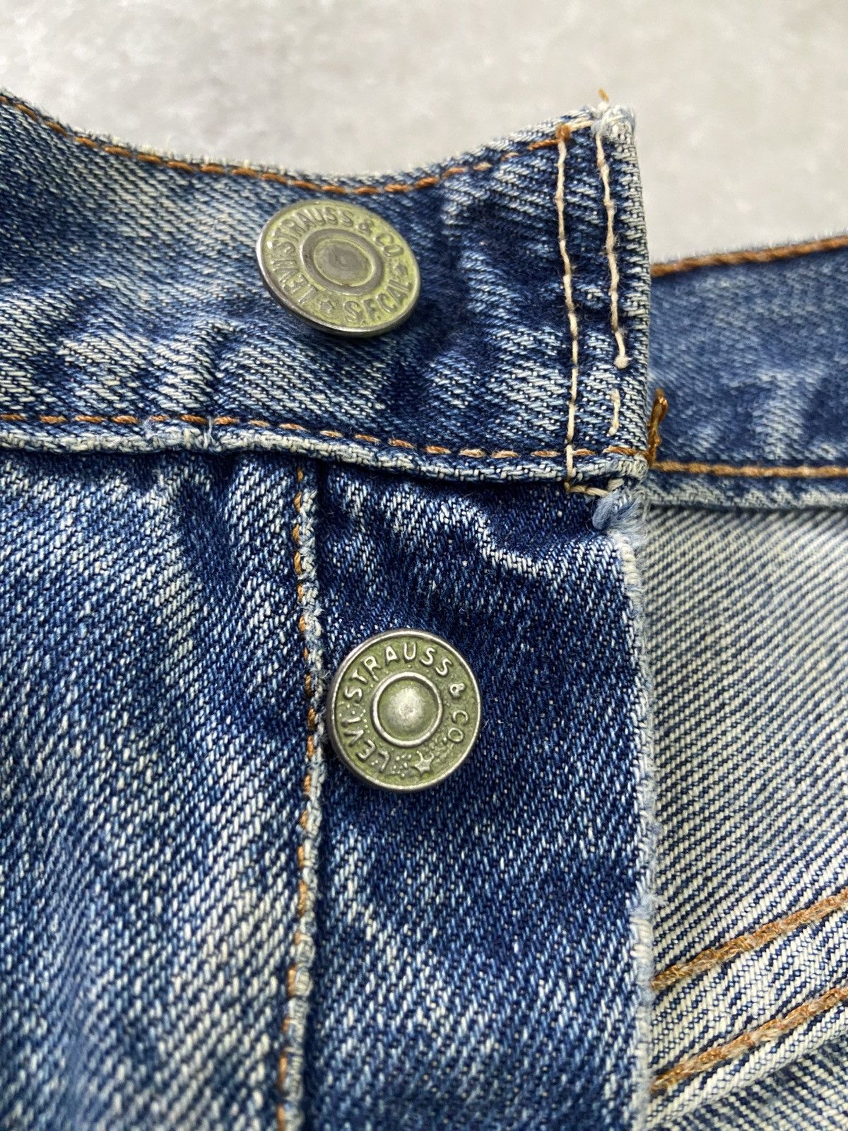 Levi's Vintage 70s Levis 501 Selvedge Jeans Shorts Distressed Size US 30 / EU 46 - 4 Thumbnail