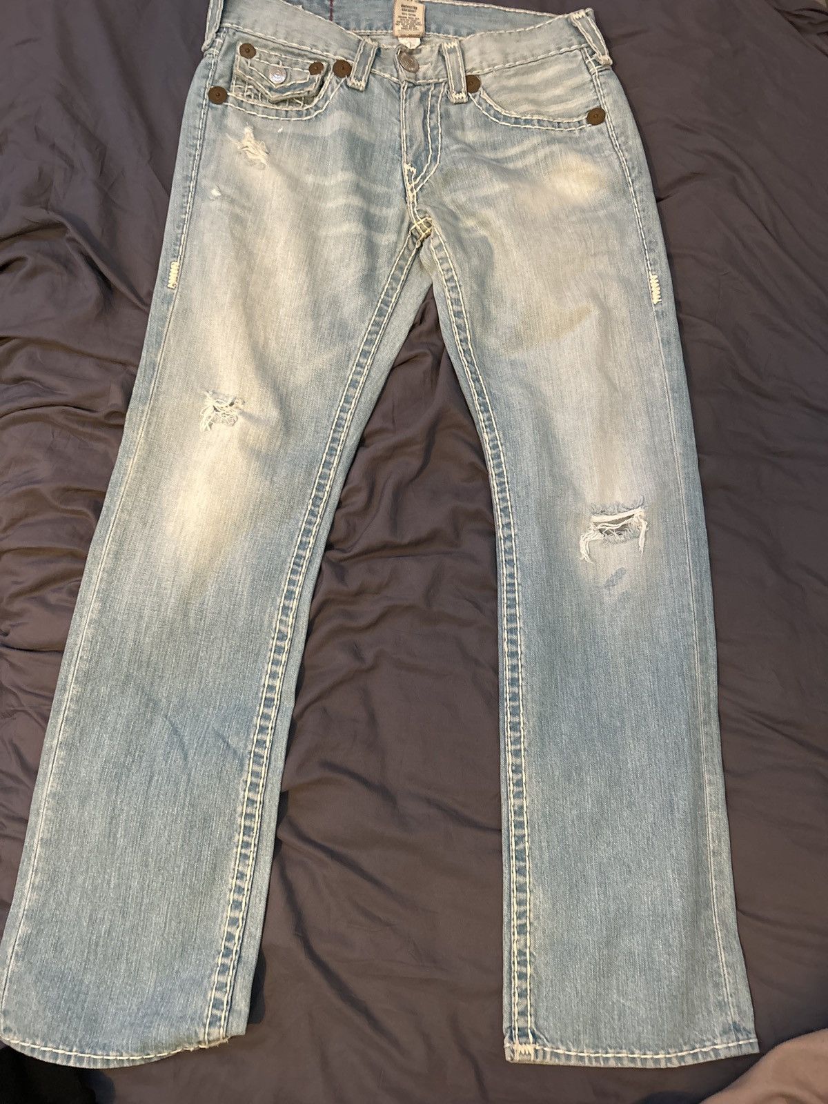 True Religion Truey Ricky Super T USA Made Natural Bleach Wash NBTZ Size US 32 / EU 48 - 2 Thumbnail
