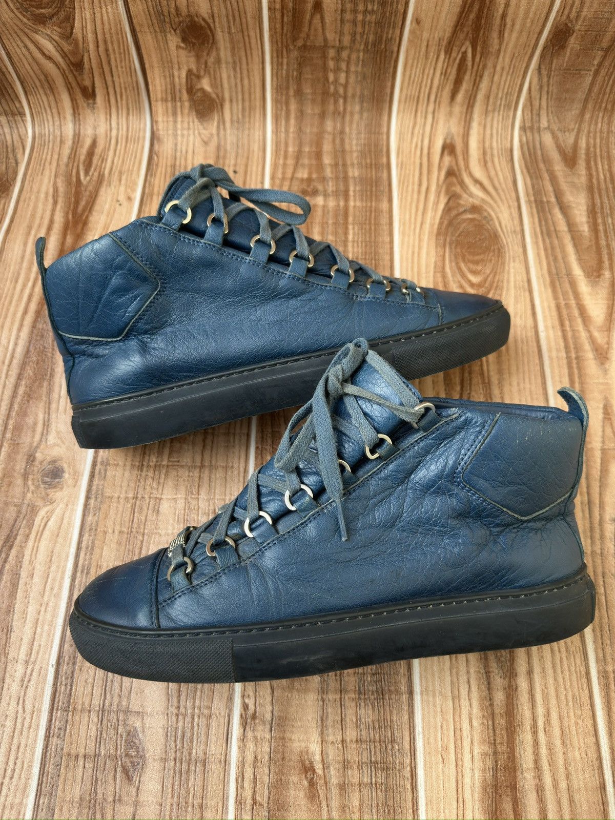 Balenciaga Balenciaga Arena Blue Leather Higtop Vintage Sneaks Size US 8 / EU 41 - 6 Thumbnail