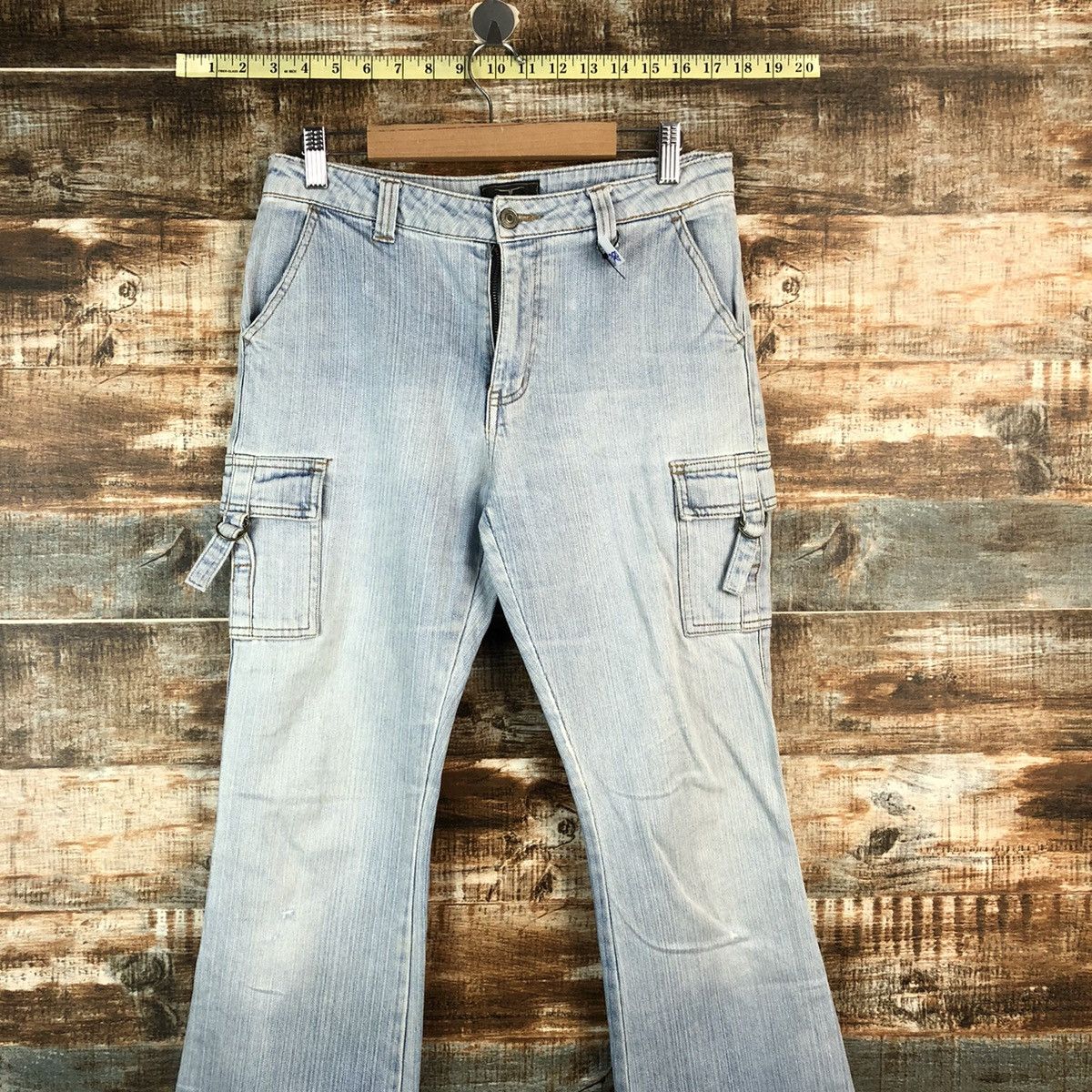 Japanese Brand Back Rush Blue Multipocket bootcut denim Jeans #A2430 Size 27" / US 4 / IT 40 - 2 Thumbnail