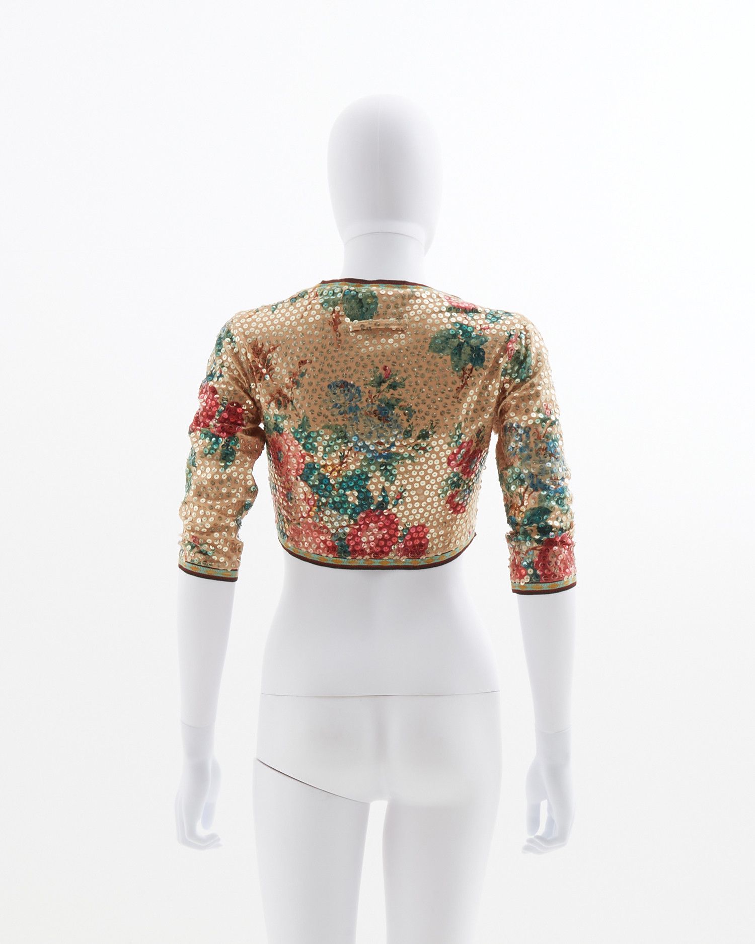 Jean Paul Gaultier S/S 1991 Metallic gold sequin crop-top and dress set Size M / US 6-8 / IT 42-44 - 8 Thumbnail
